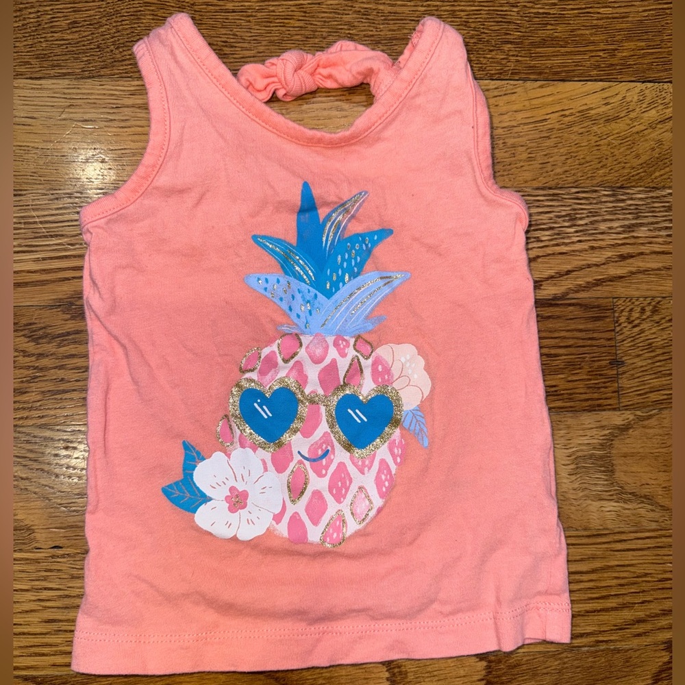 Carter's Coral Tank Top with Pineapple Design